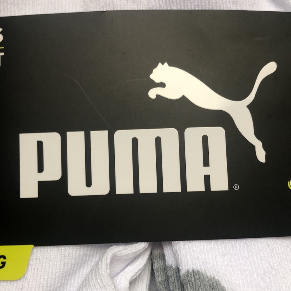 New Puma Socks Men’s Low Cut Socks 6 Pair White & Grey Athletic Casual Socks - Picture 6 of 12